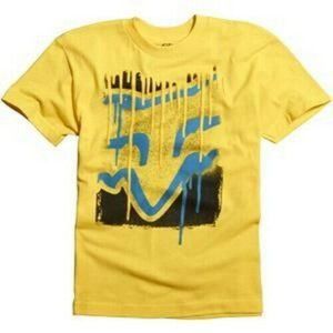 NWT Fox Racing Kids Disaster Tap T-Shirt Yellow